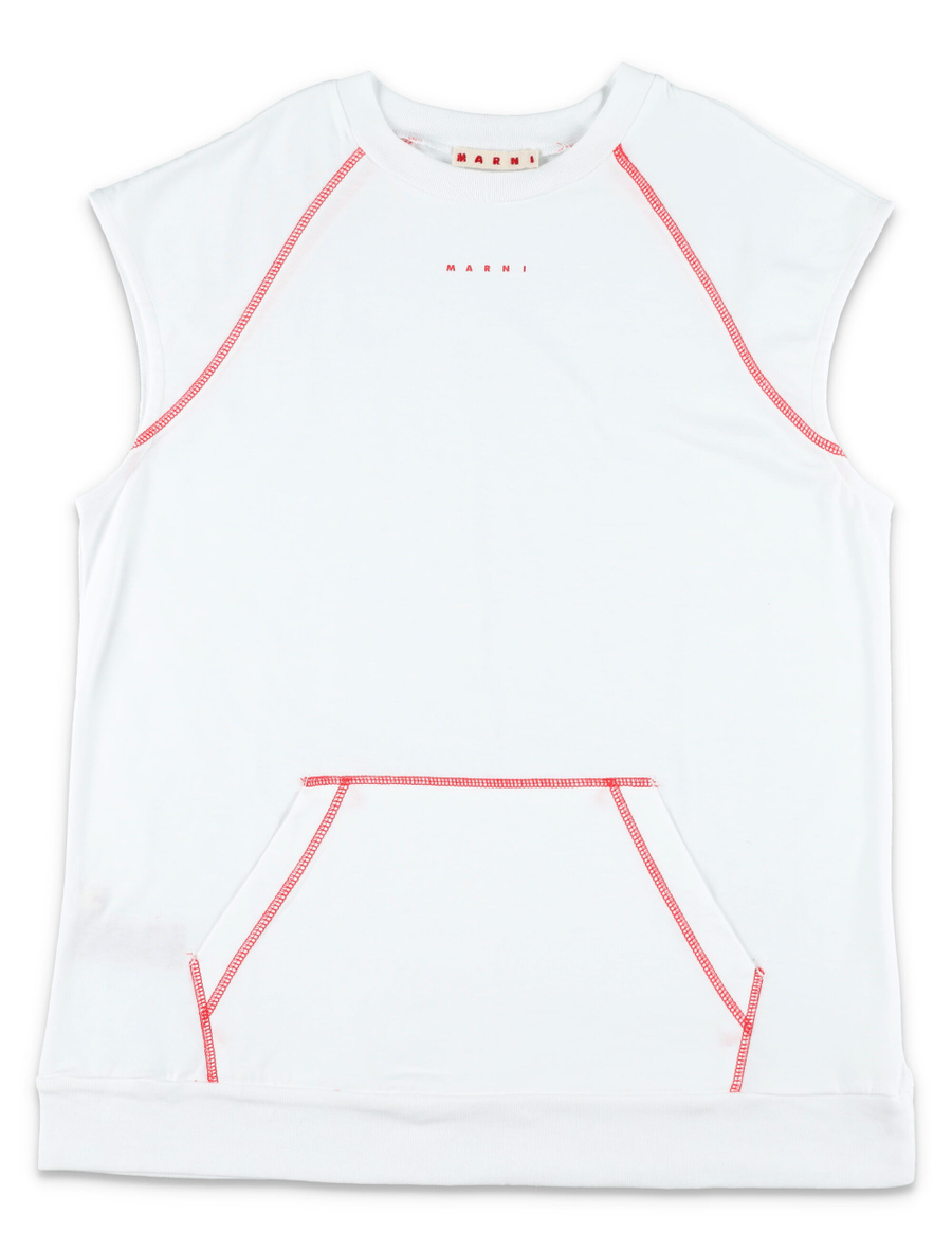 Kid - Contrast stitching cotton dress - Spazio Pritelli