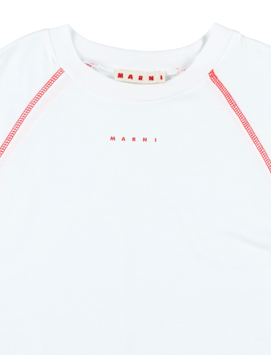 Kid - Contrast stitching cotton dress - Spazio Pritelli