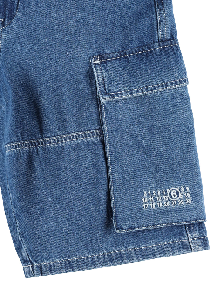 Kid - Cargo denim bermuda pants - Spazio Pritelli