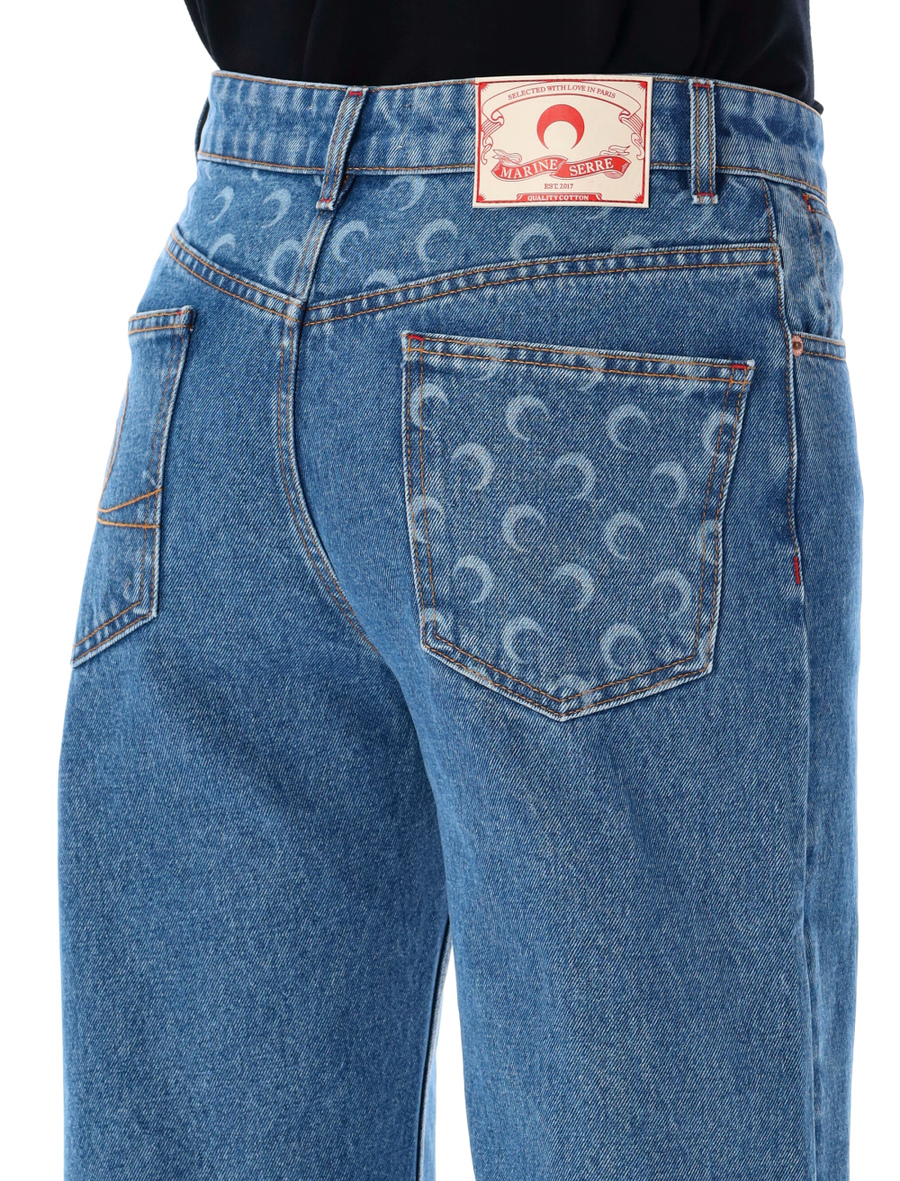 Moon laser denim loose jeans - Spazio Pritelli