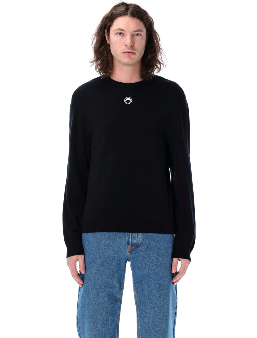 Moon logo knit crewneck sweater - Spazio Pritelli