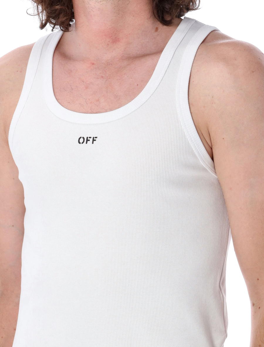 Off Stamp ribbed tank top - Spazio Pritelli