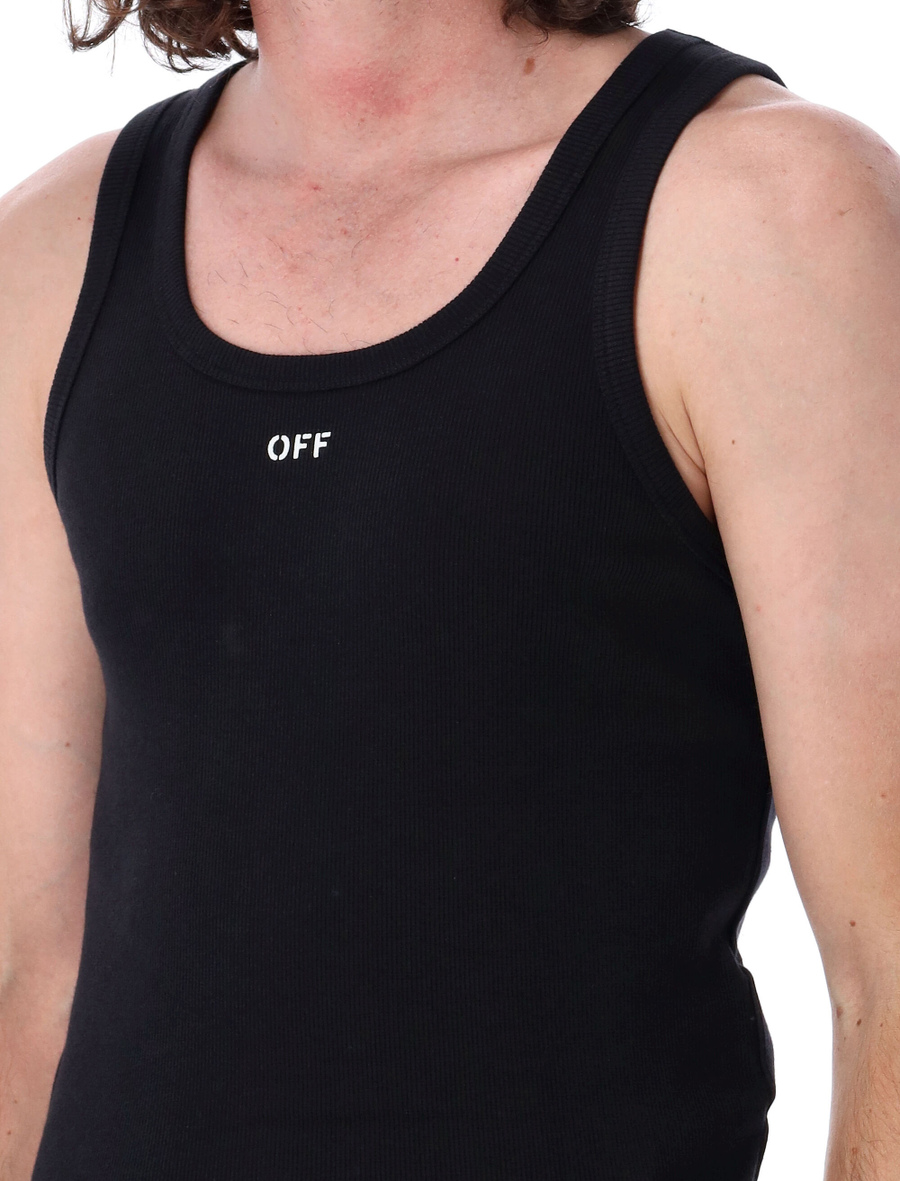 Off Stamp ribbed tank top - Spazio Pritelli