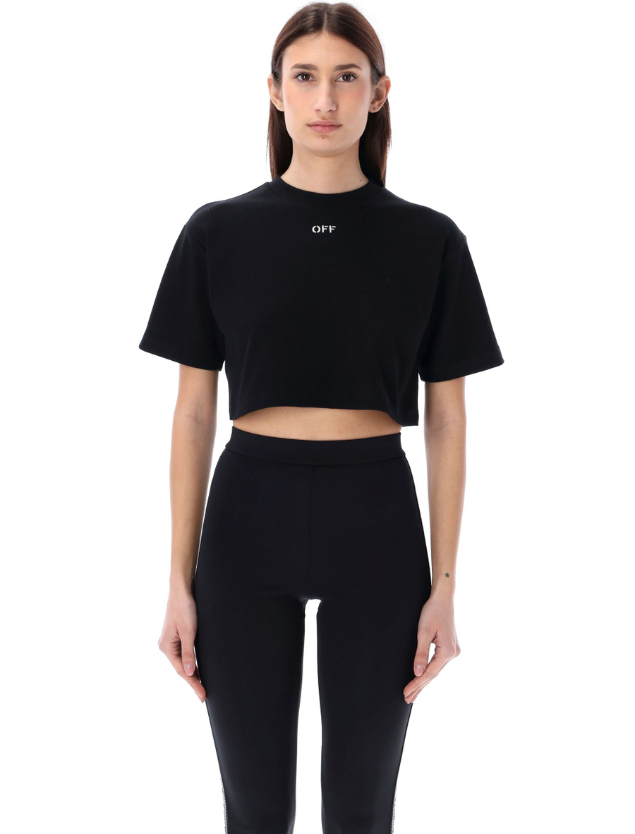 Off stamp rib cropped tee - Spazio Pritelli