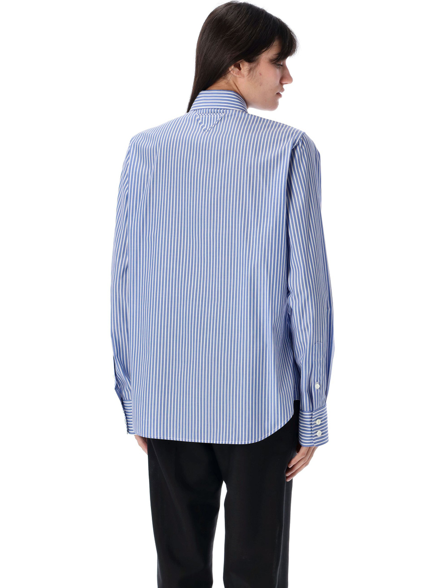 Embroidered stripe poplin shirt - Spazio Pritelli