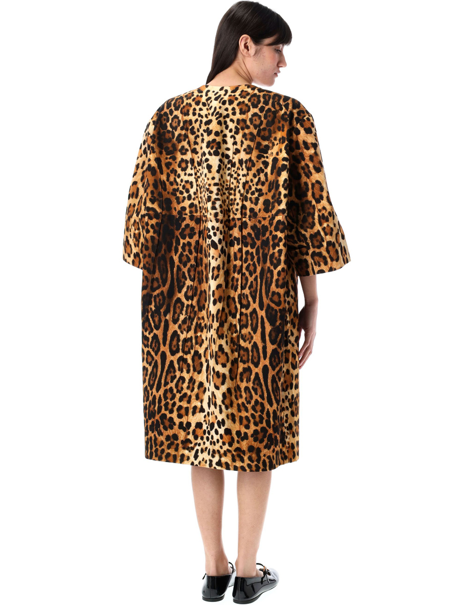 Single-breasted animal print drill coat - Spazio Pritelli