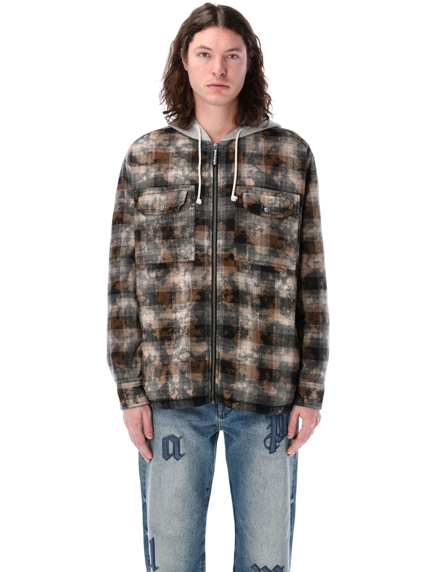 Curved logo check padded overshirt - Spazio Pritelli