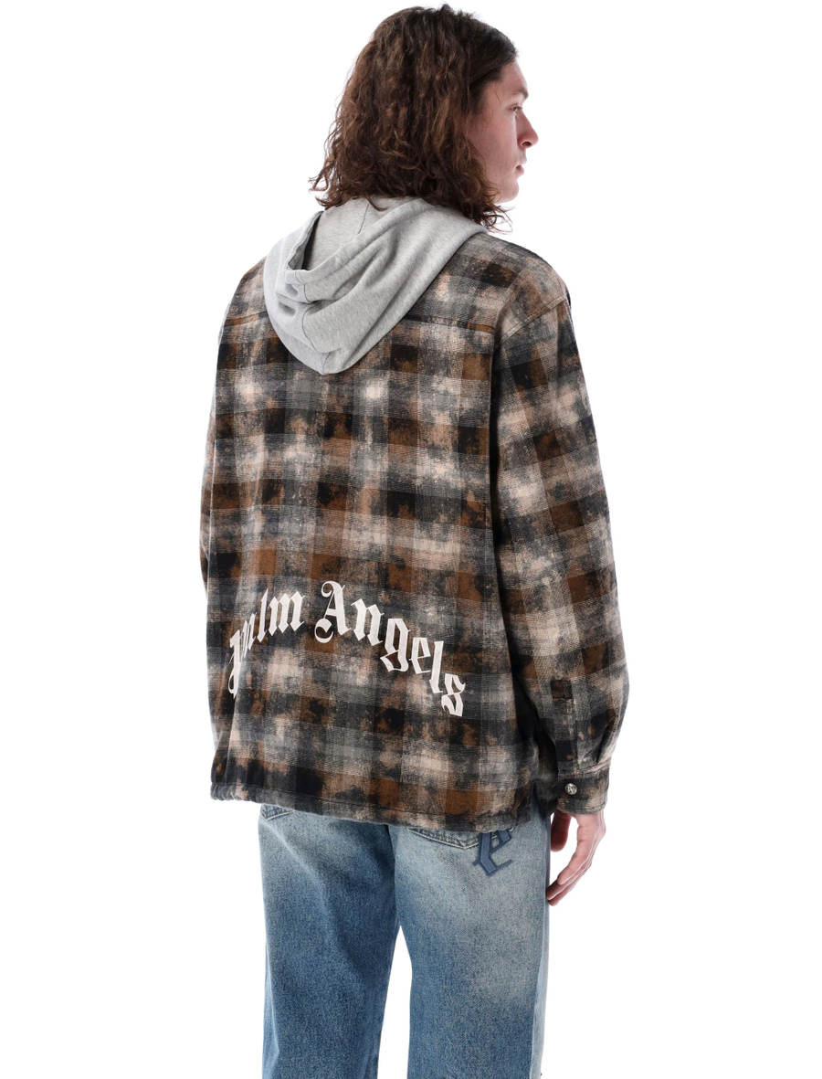 Curved logo check padded overshirt - Spazio Pritelli