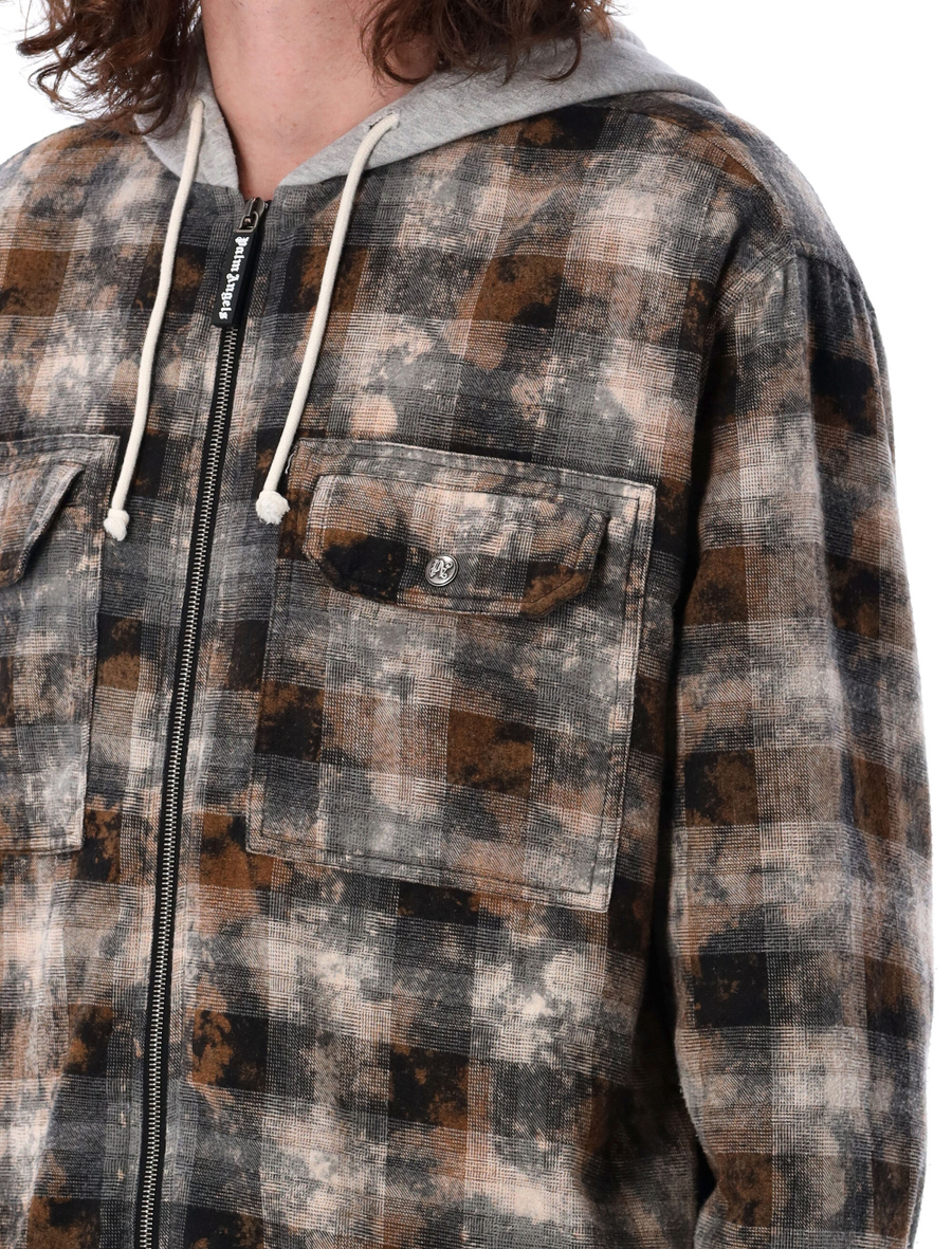 Curved logo check padded overshirt - Spazio Pritelli
