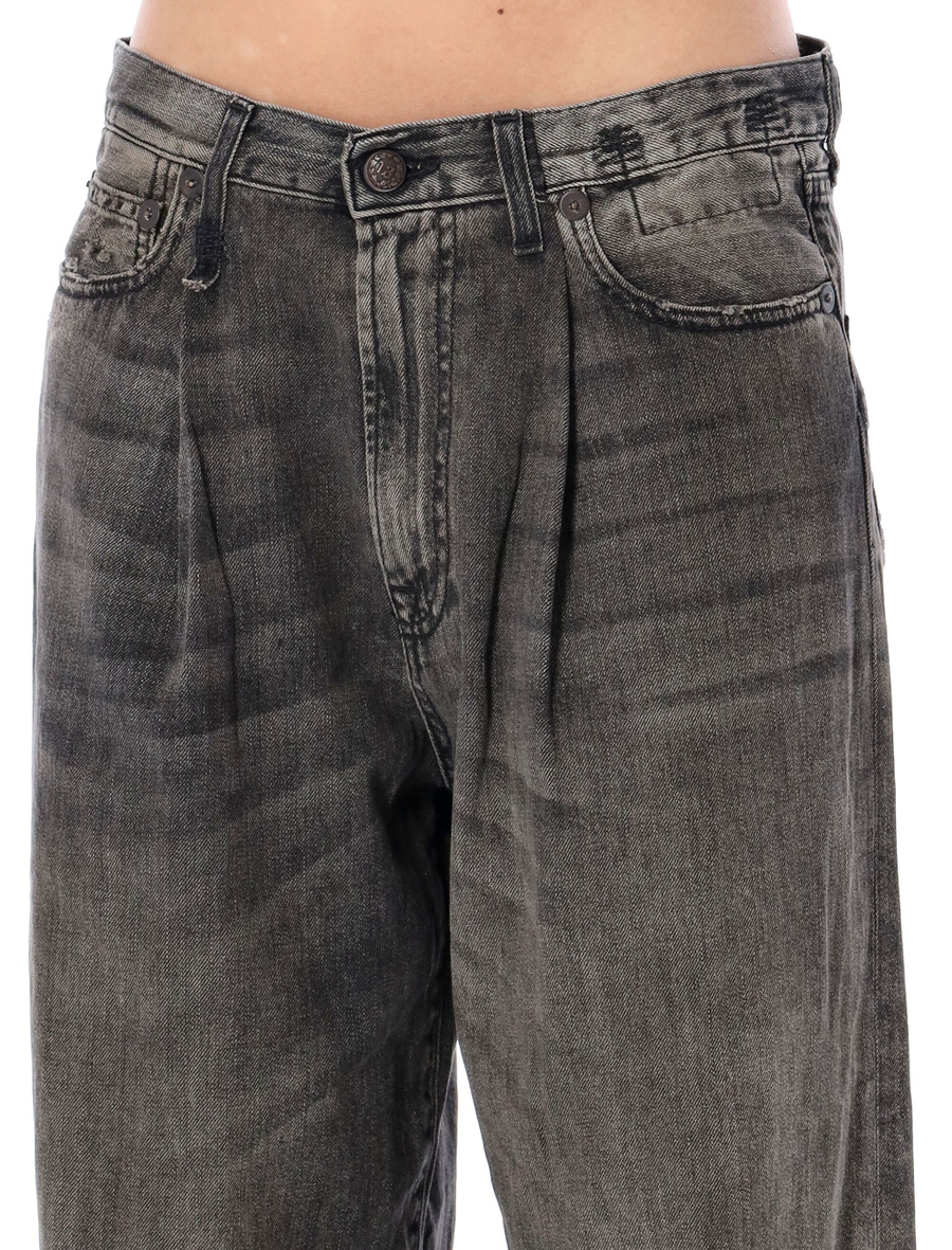 Damon pleated wide leg jean - Spazio Pritelli