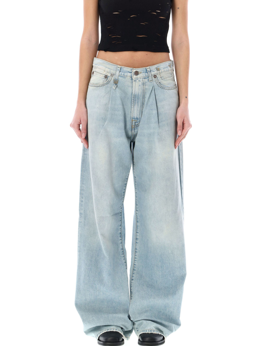 Damon pleated wide leg jean - Spazio Pritelli