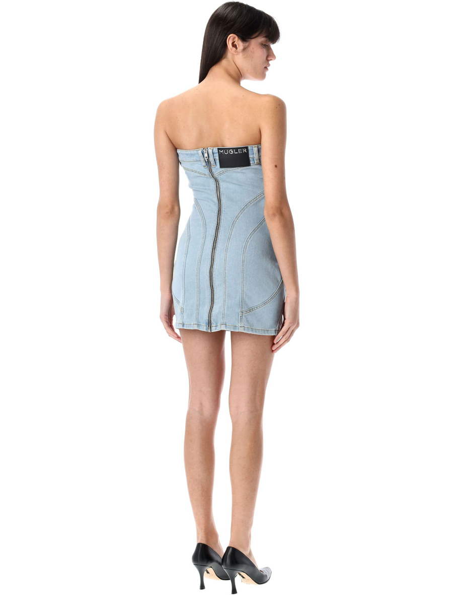 Spiral denim bustier dress - Spazio Pritelli