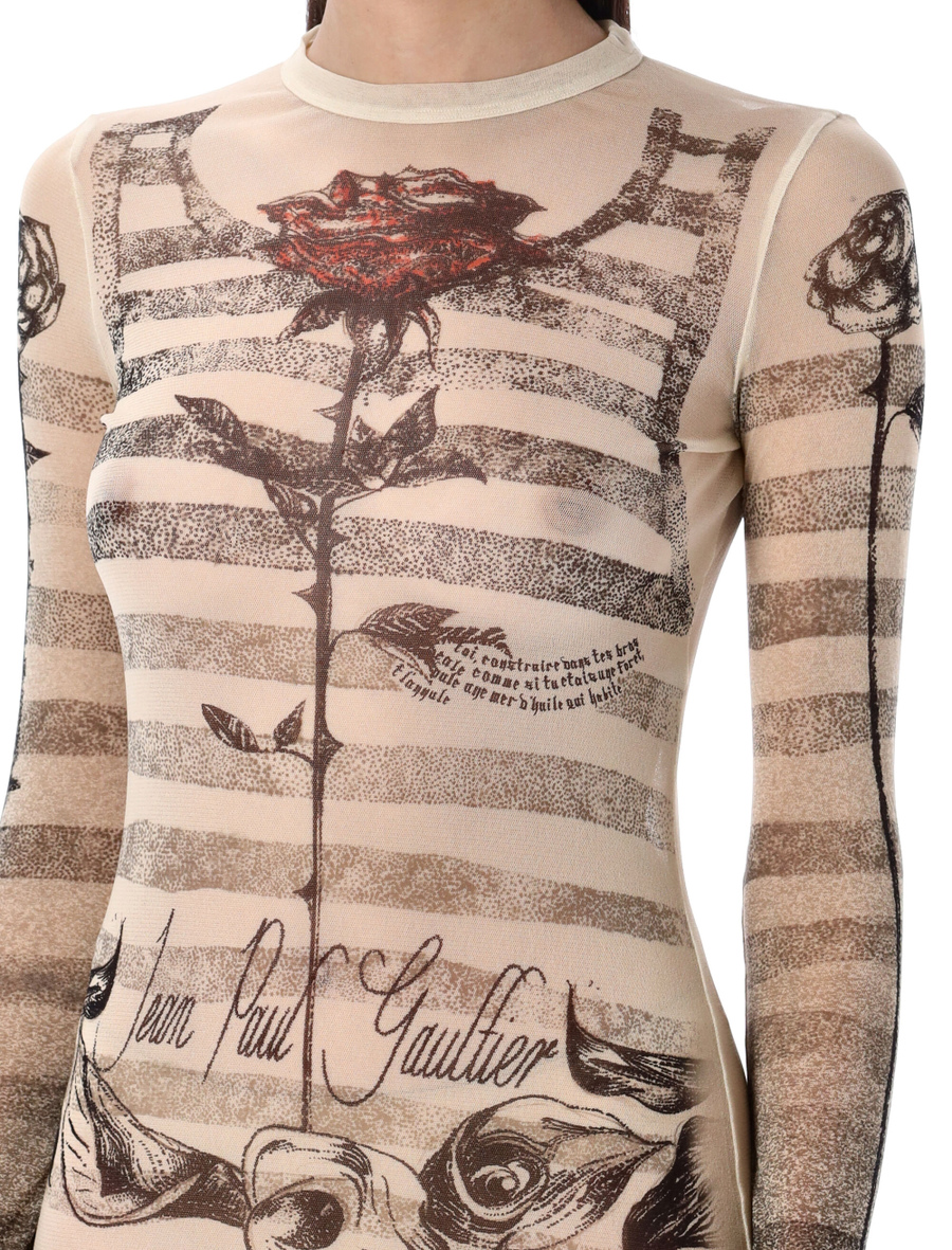 Mesh tatoo mariner long dress - Spazio Pritelli