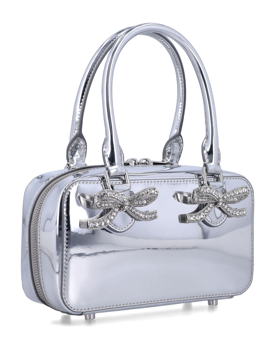 Metallic leather mini tote bag - Spazio Pritelli