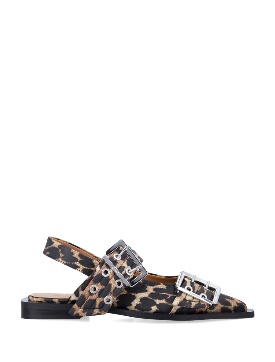 Leopard satin Feminine buckle ballerinas - Spazio Pritelli