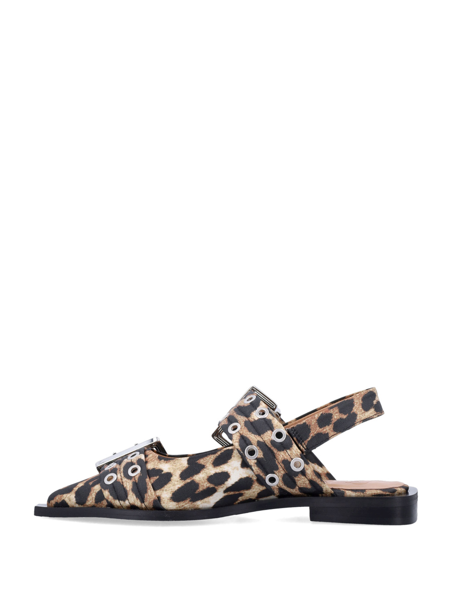 Leopard satin Feminine buckle ballerinas - Spazio Pritelli