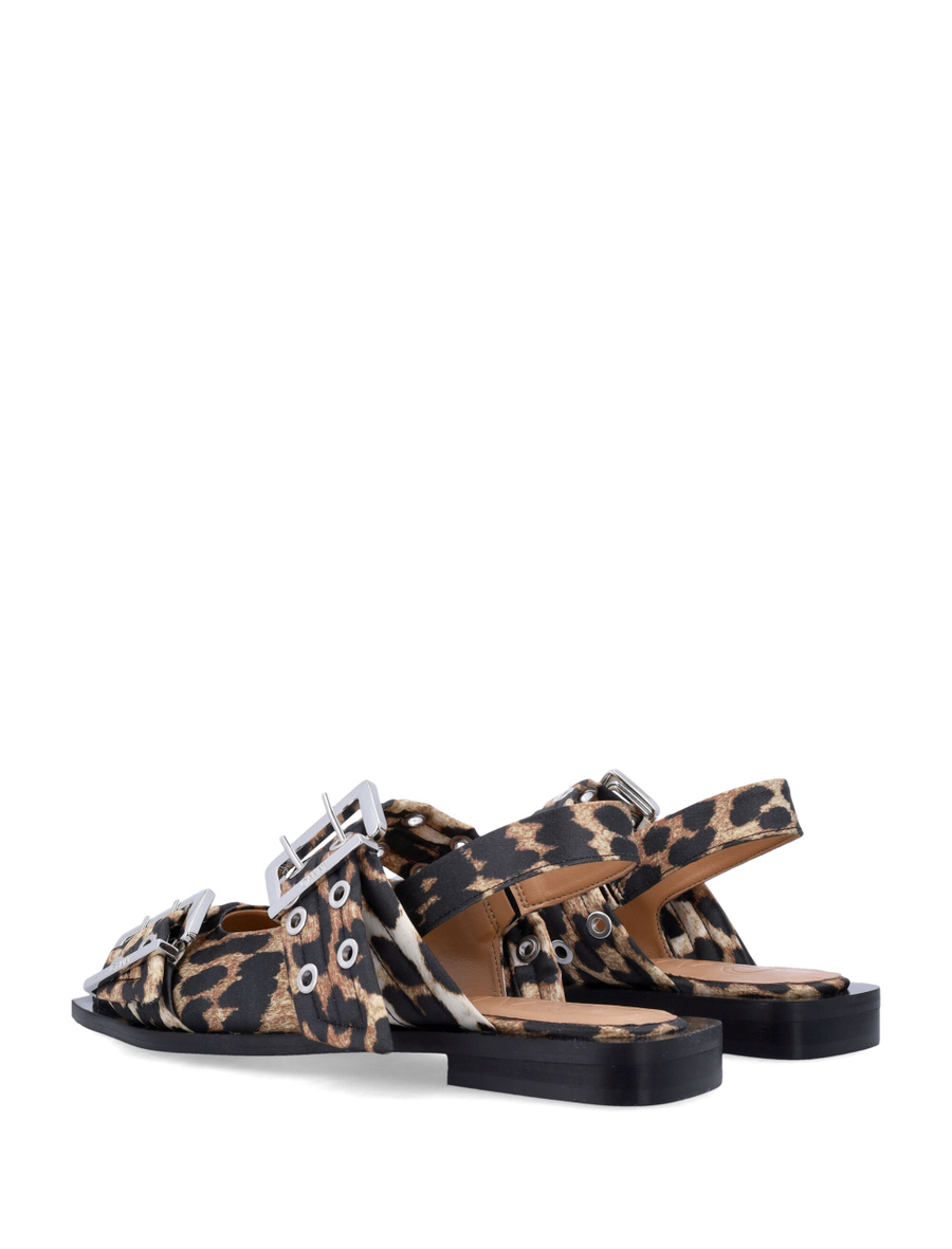 Leopard satin Feminine buckle ballerinas - Spazio Pritelli