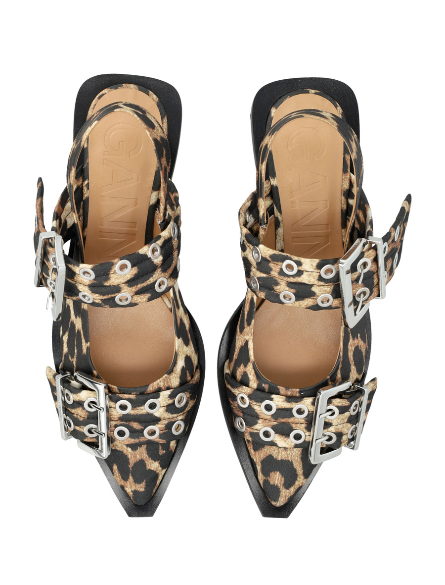 Leopard satin Feminine buckle ballerinas - Spazio Pritelli