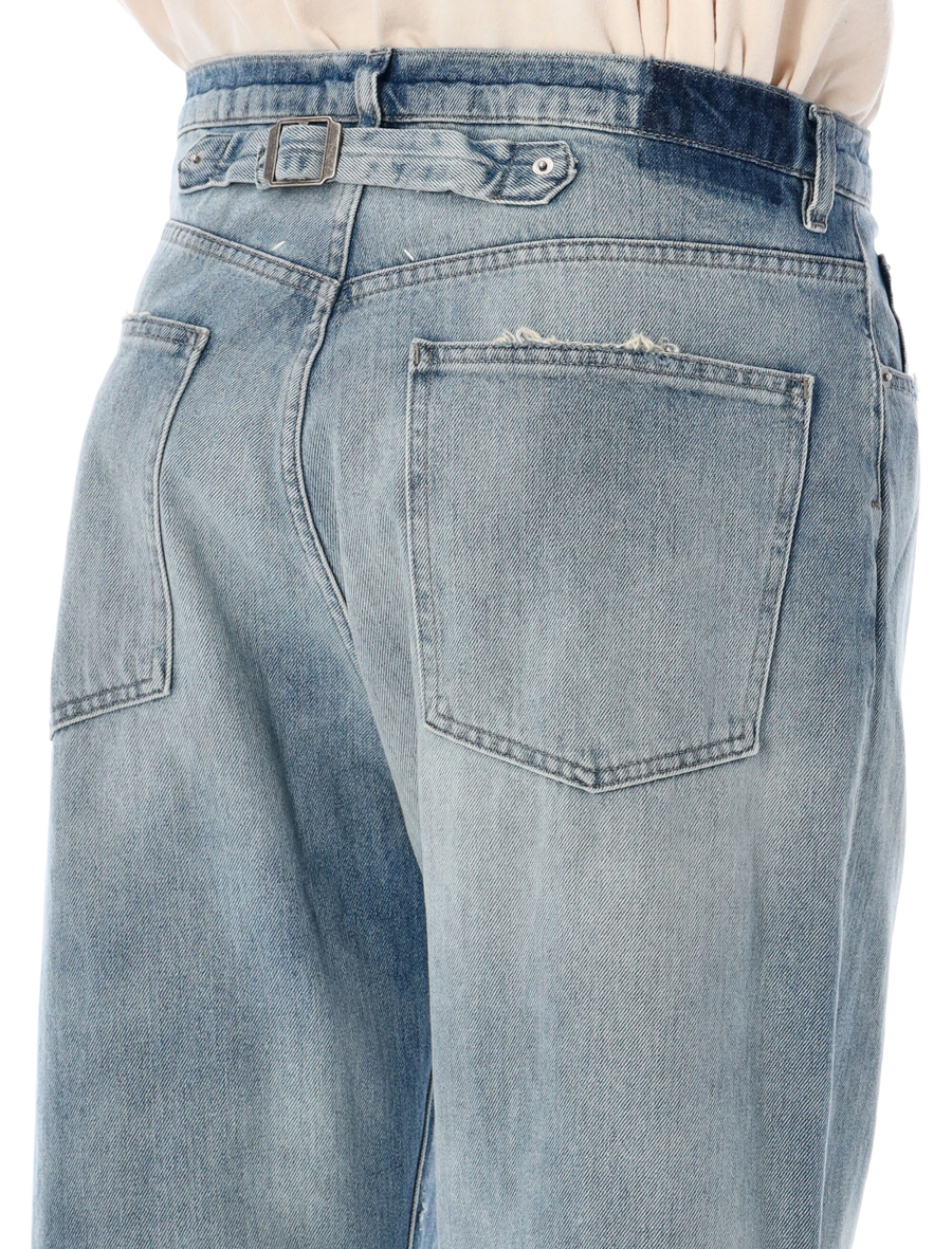 Buckle denim pants - Spazio Pritelli