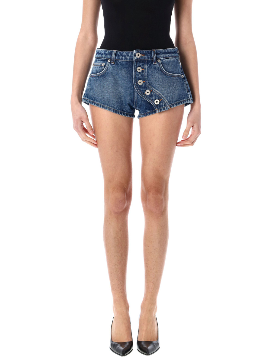 Buttoned denim shorts - Spazio Pritelli