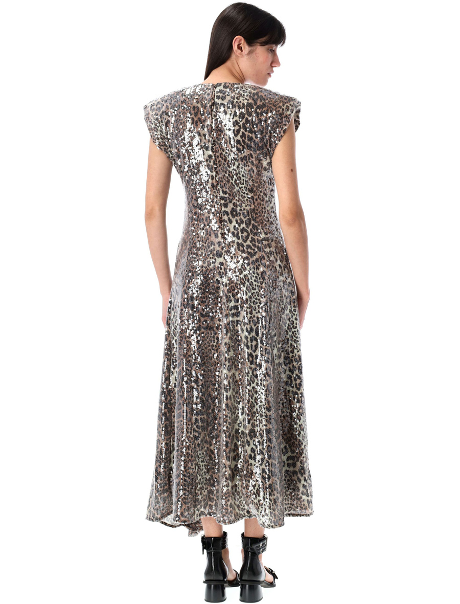 Leopard sequinrd midi dress - Spazio Pritelli
