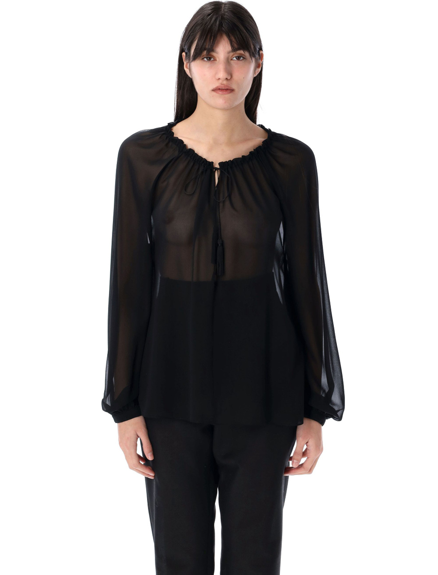 Silk blouse with drawstring - Spazio Pritelli