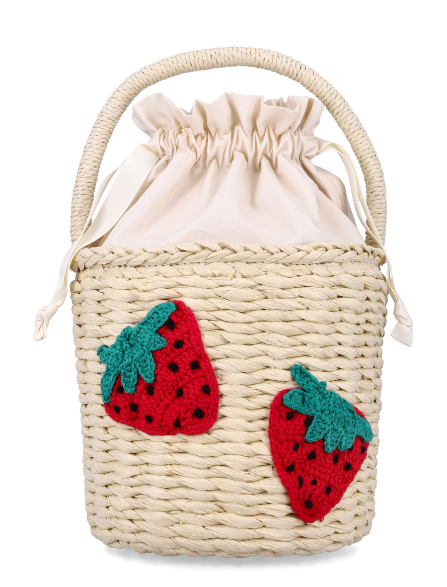 Kid - Strawberry straw bucket bag - Spazio Pritelli