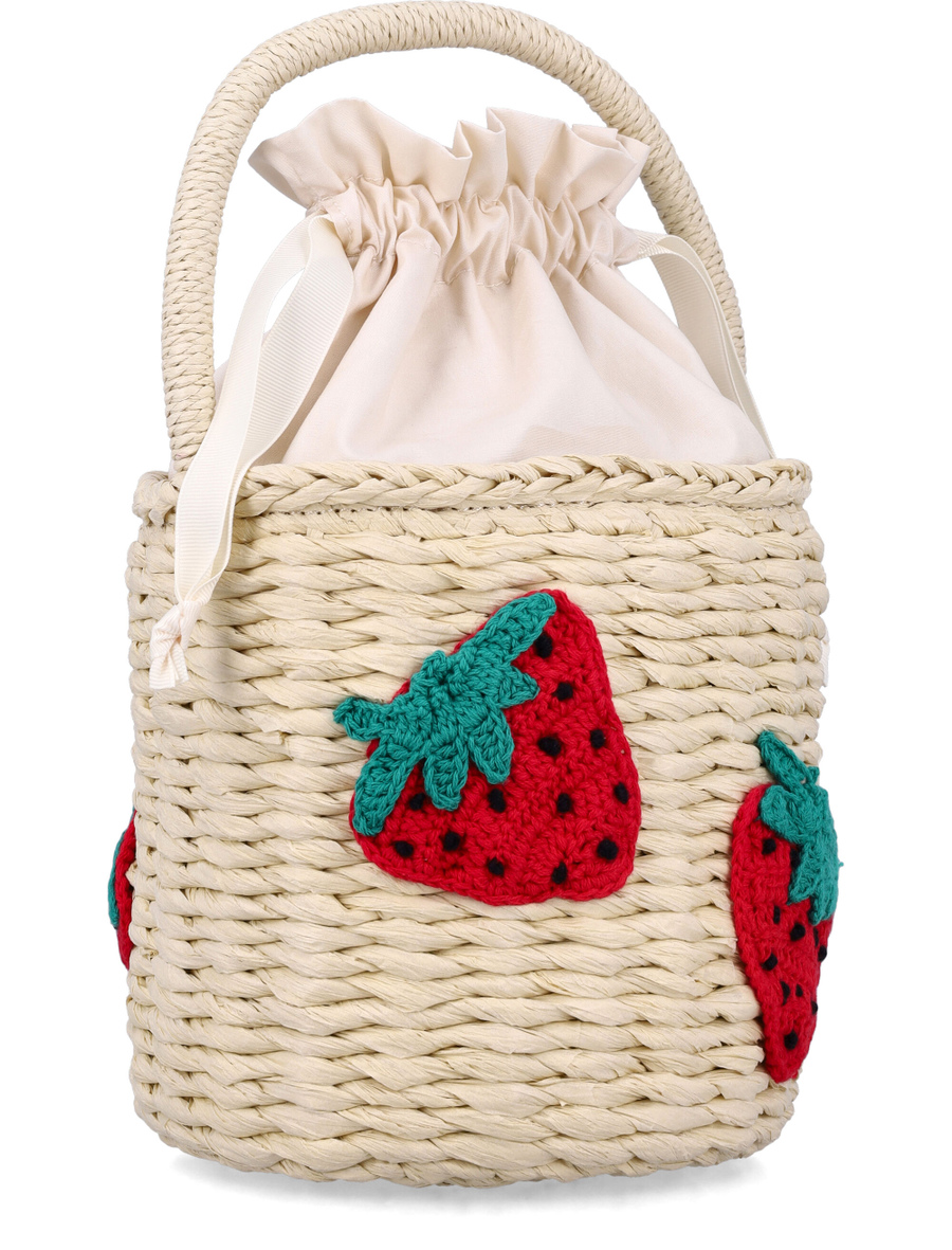 Kid - Strawberry straw bucket bag - Spazio Pritelli