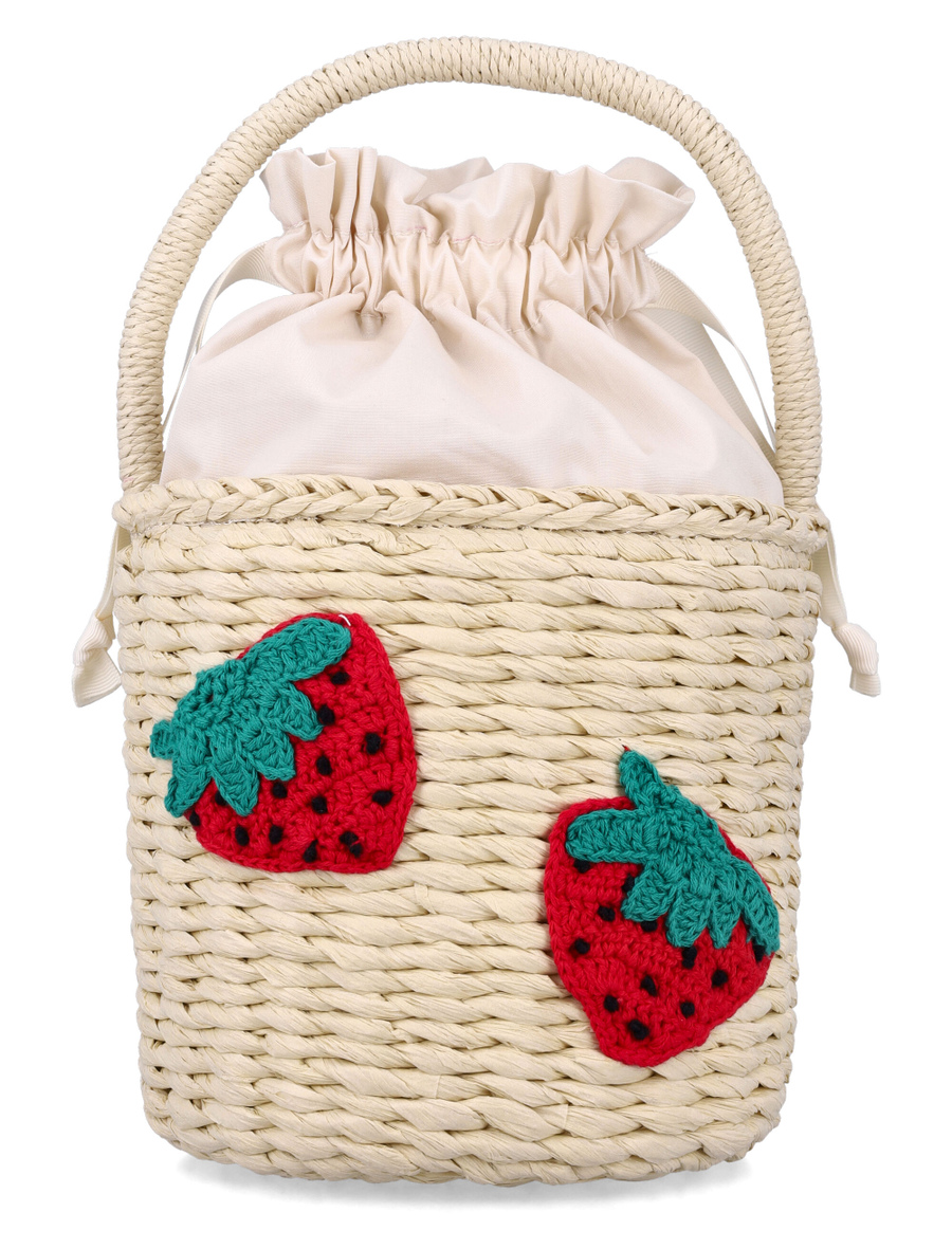 Kid - Strawberry straw bucket bag - Spazio Pritelli