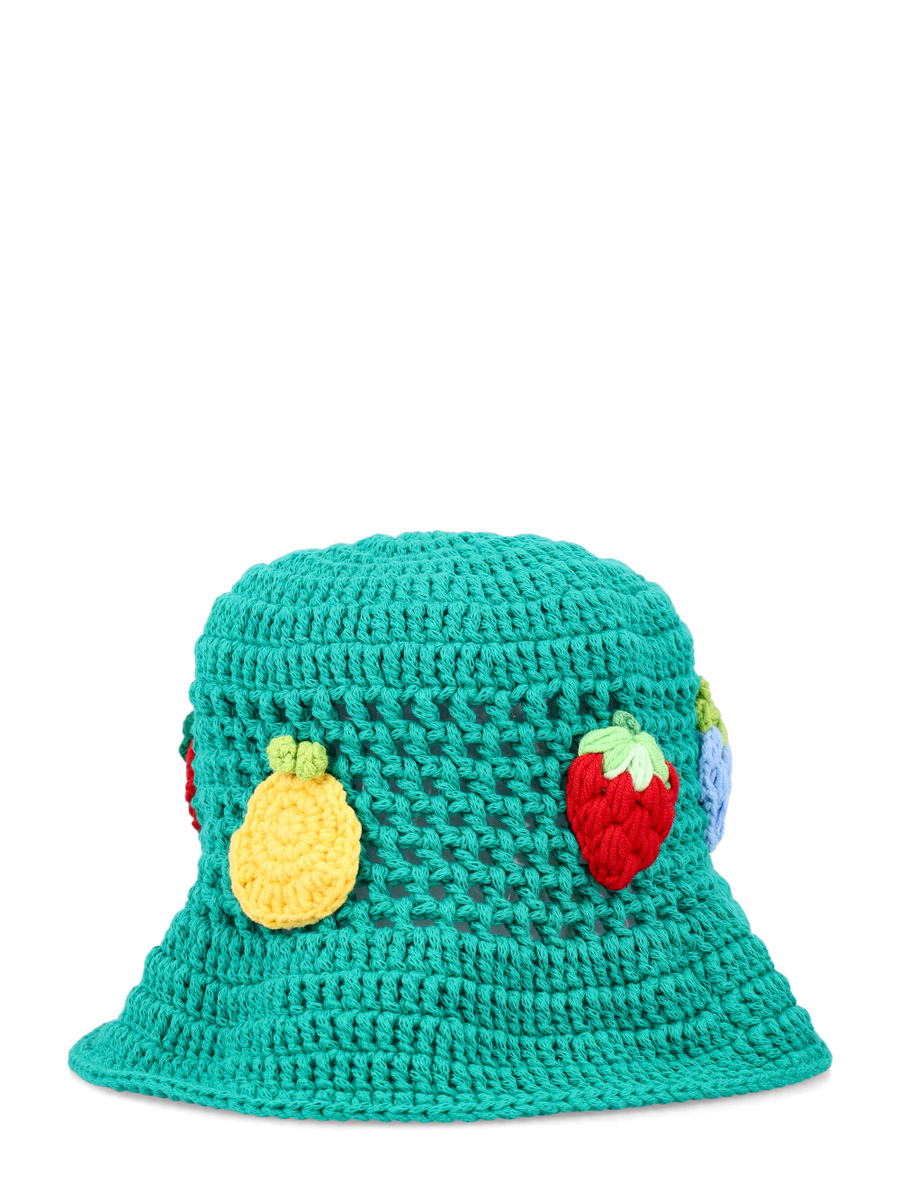 Kid - Berry embroidered crochet bucket hat - Spazio Pritelli