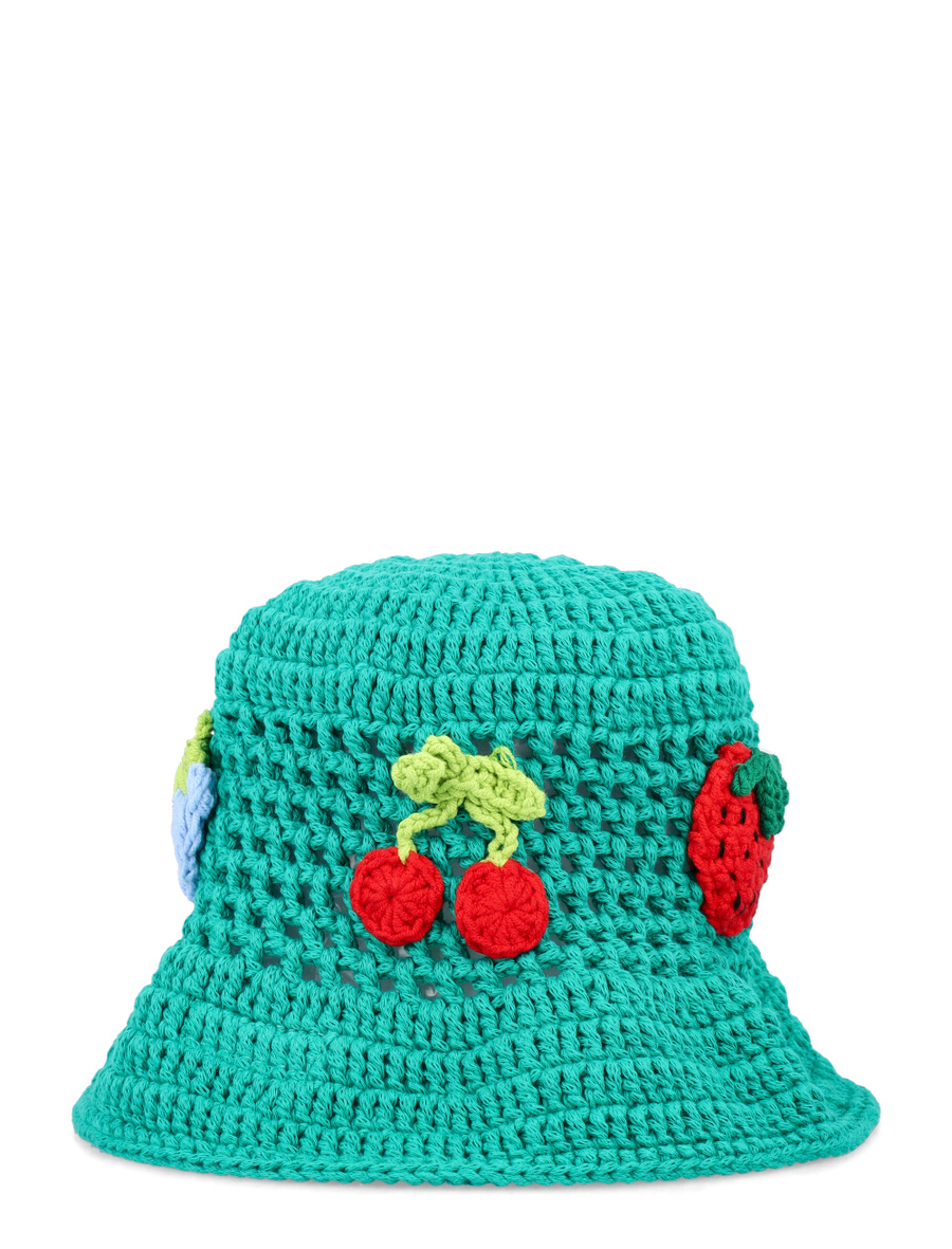 Kid - Berry embroidered crochet bucket hat - Spazio Pritelli