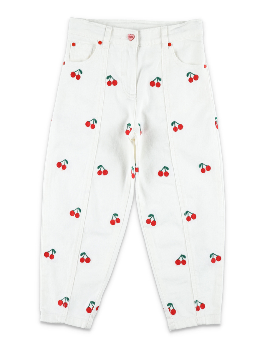 Kid - Cherry embroidered jeans - Spazio Pritelli