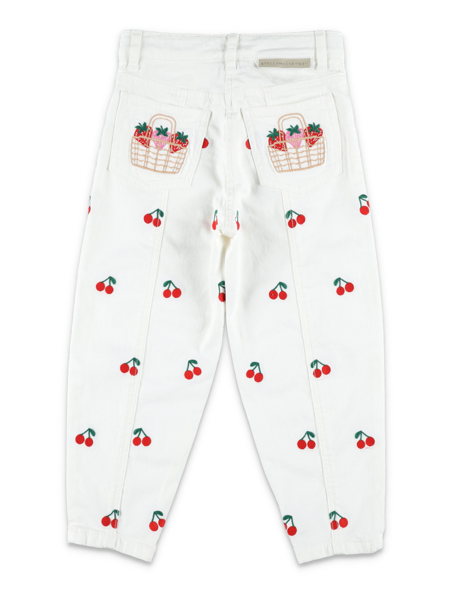 Kid - Cherry embroidered jeans - Spazio Pritelli