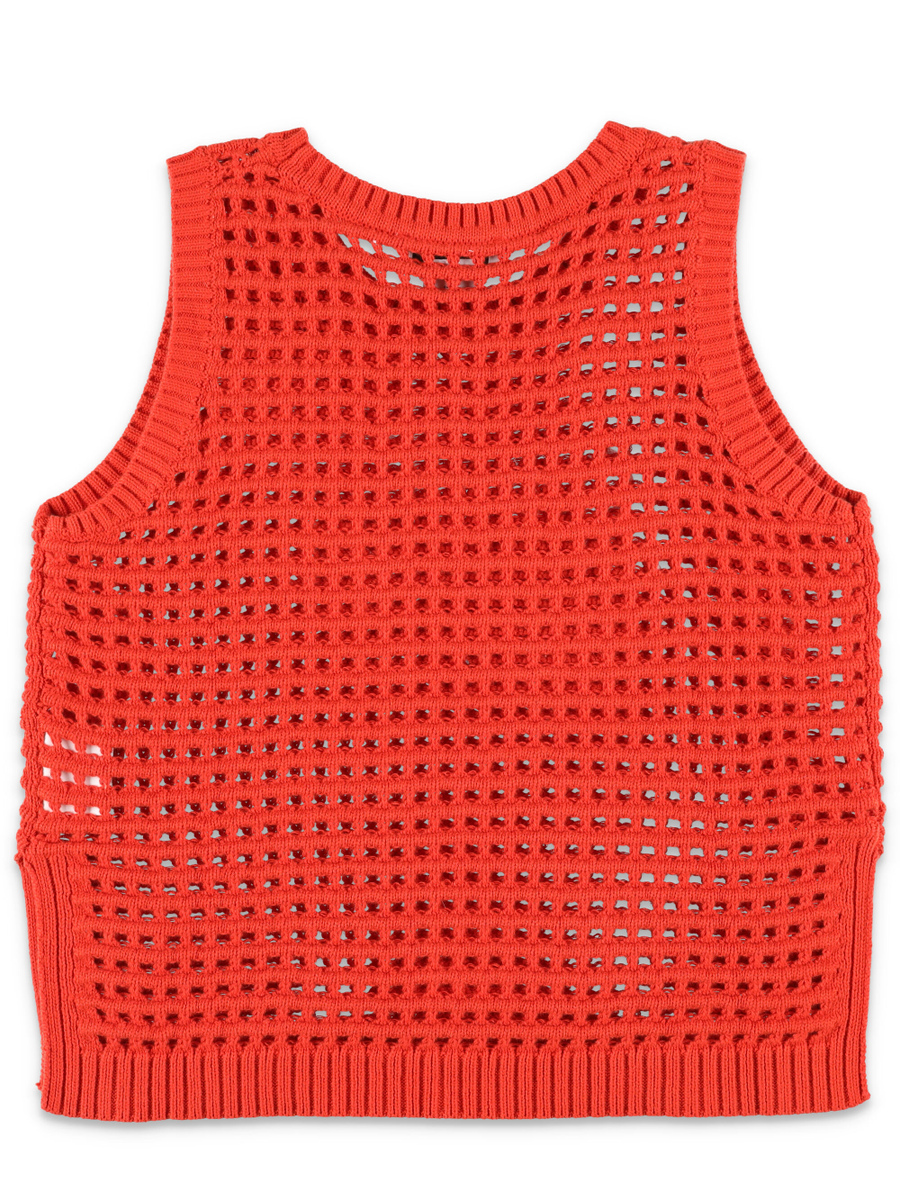 Kid - Stella embroidered crochet sleeveless top - Spazio Pritelli