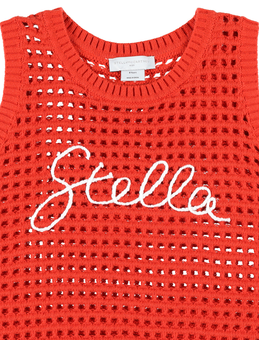 Kid - Stella embroidered crochet sleeveless top - Spazio Pritelli