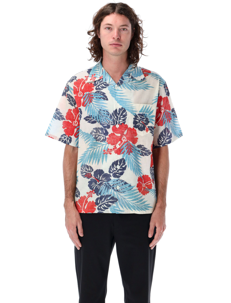 Short-sleeved printed cotton shirt - Spazio Pritelli
