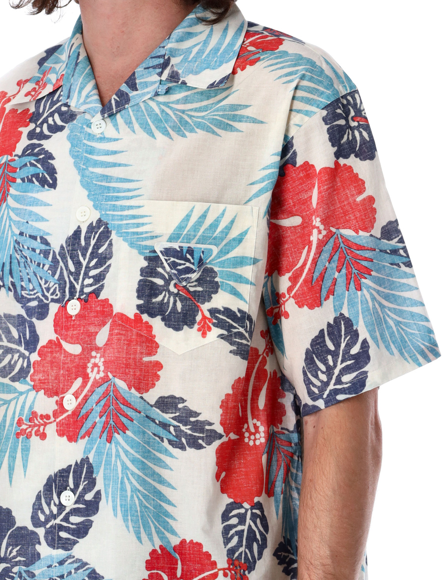 Short-sleeved printed cotton shirt - Spazio Pritelli