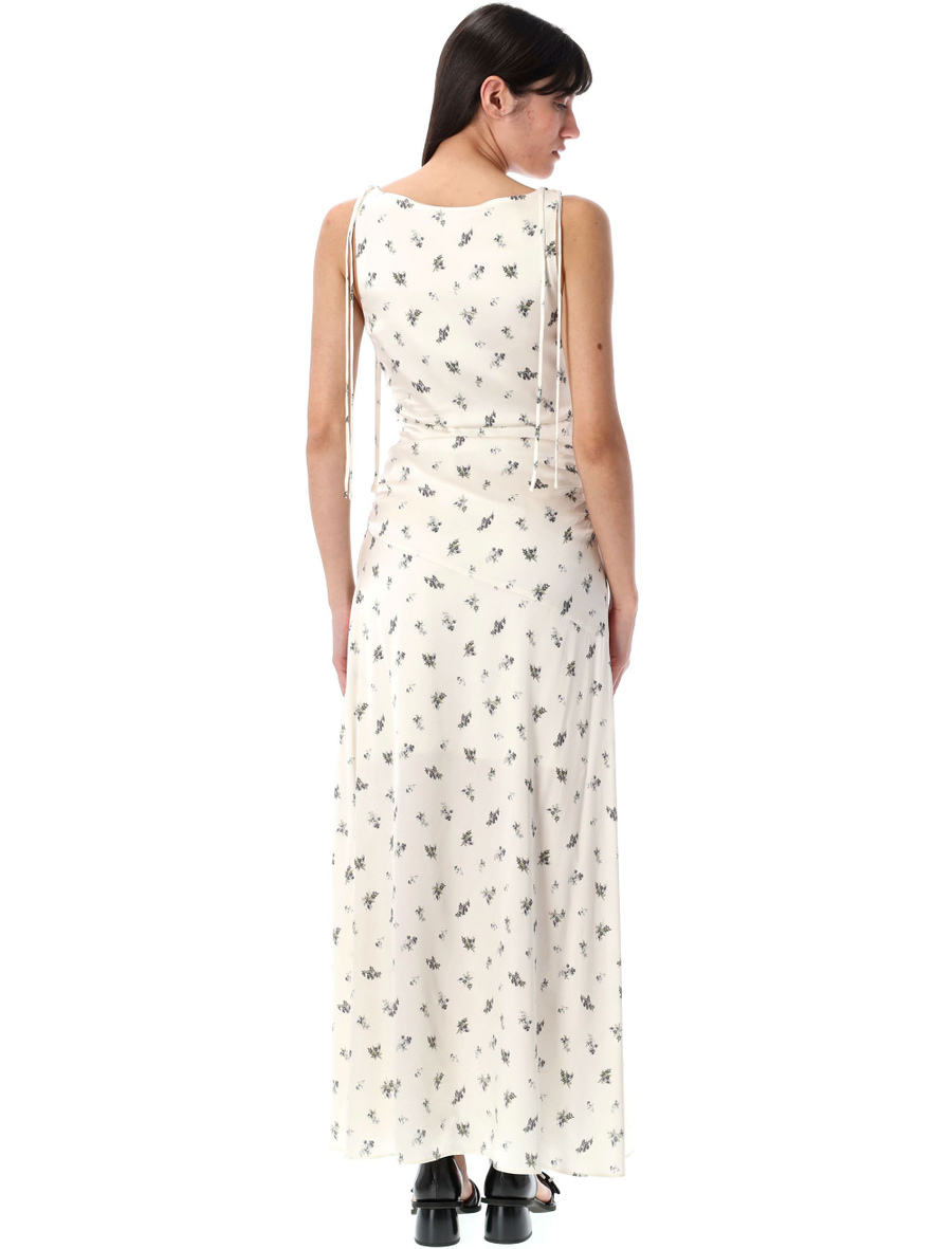 Satin gathered long dress - Spazio Pritelli