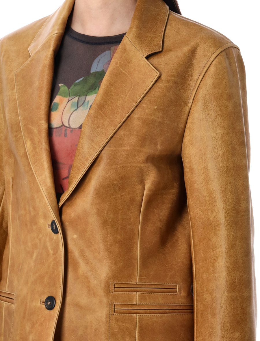 Opening leather blazer - Spazio Pritelli