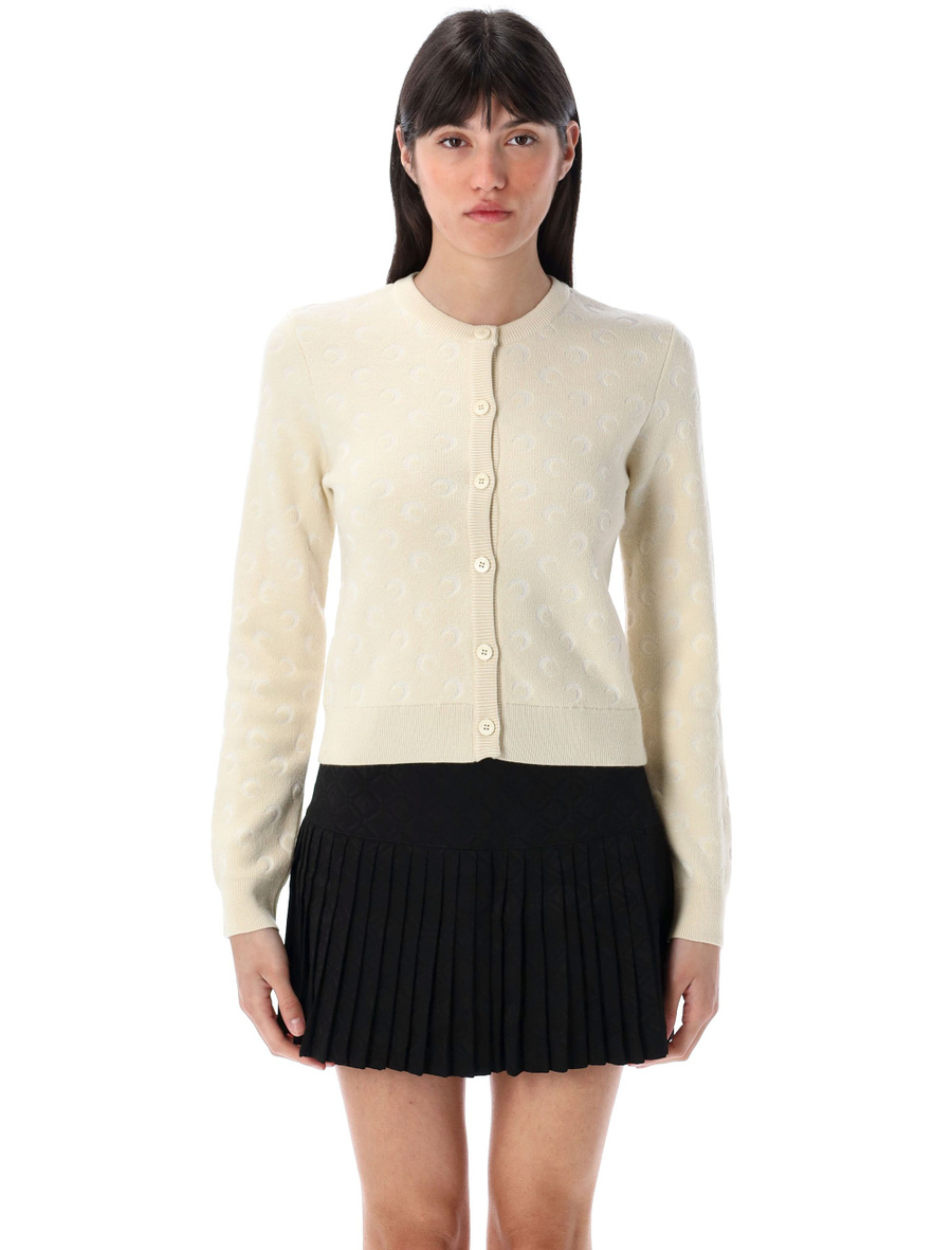 Moon jacquard knit fitted cardigan - Spazio Pritelli