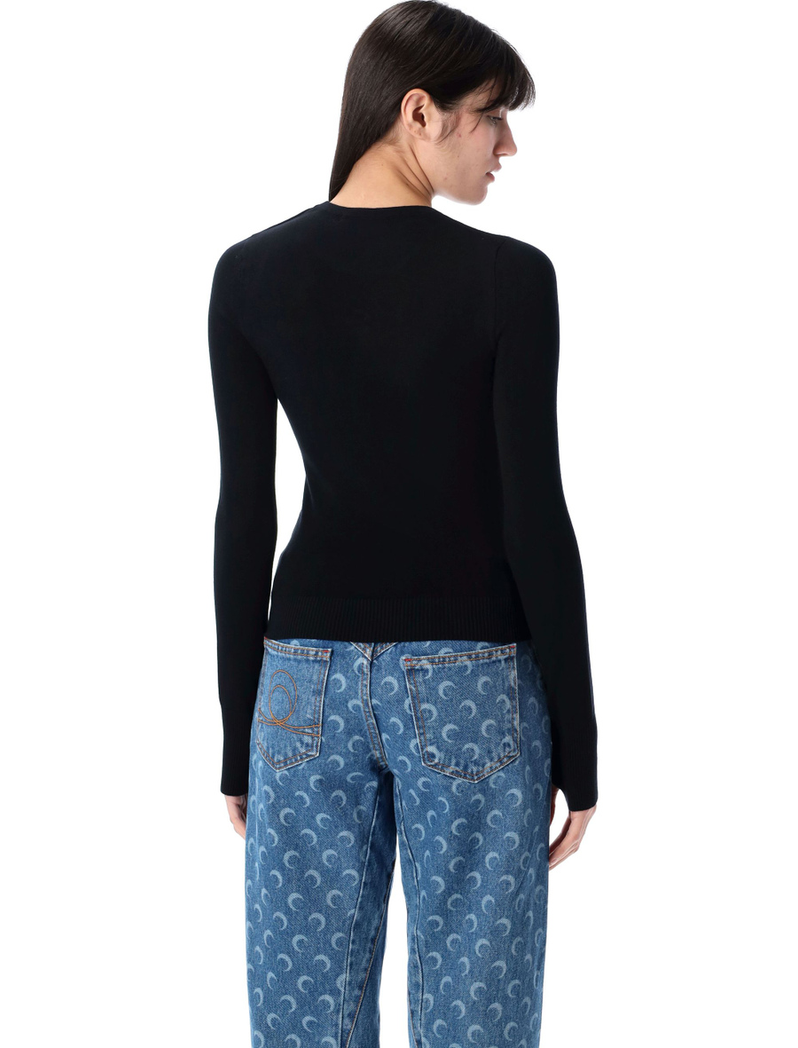 Moon logo knit fitted sweater - Spazio Pritelli