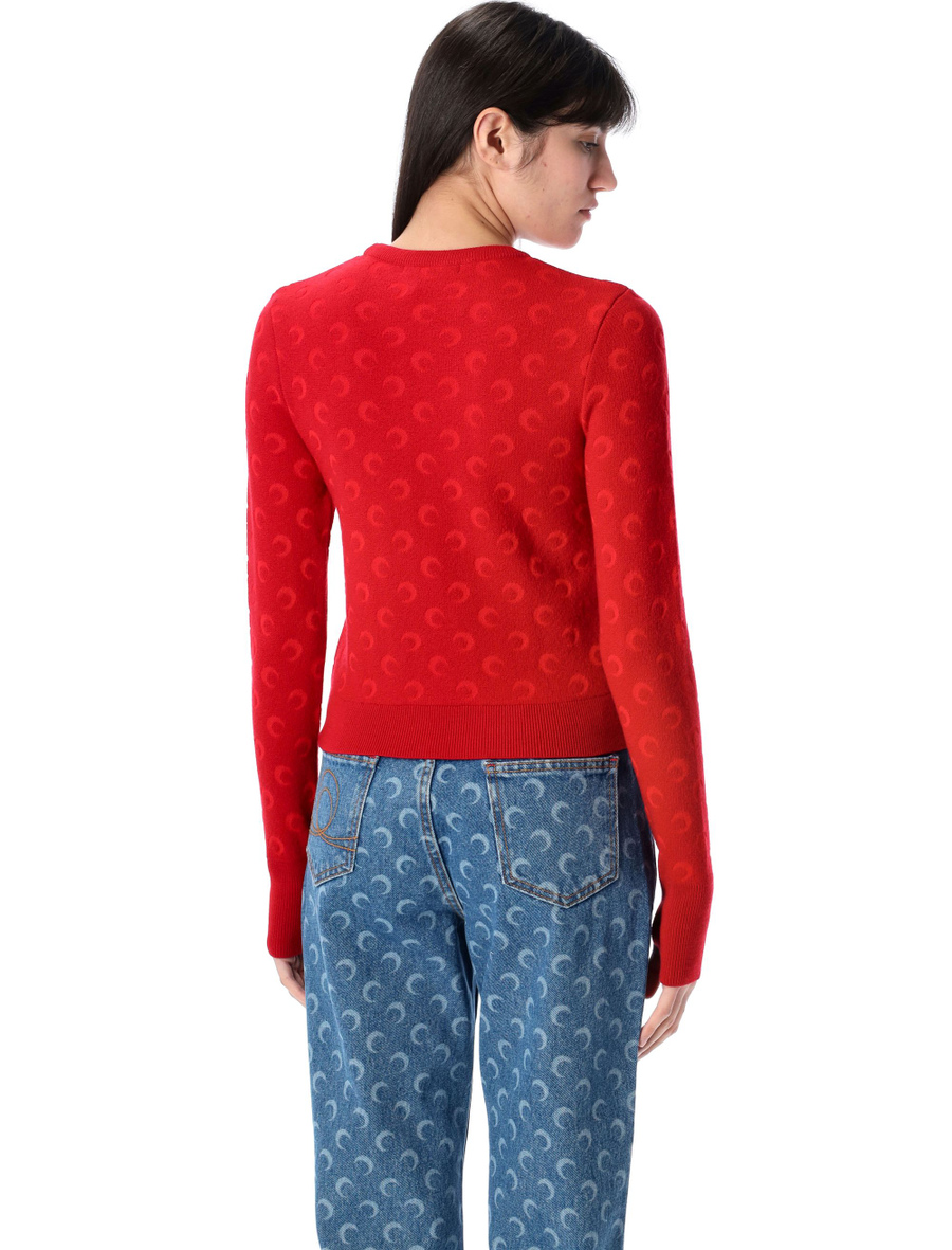 Moon jacquard knit fitted sweater - Spazio Pritelli