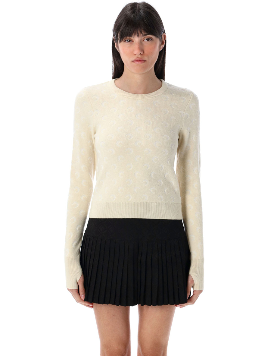 Moon jacquard knit fitted sweater - Spazio Pritelli
