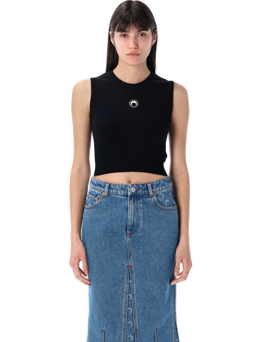 Moon logo knit vest - Spazio Pritelli