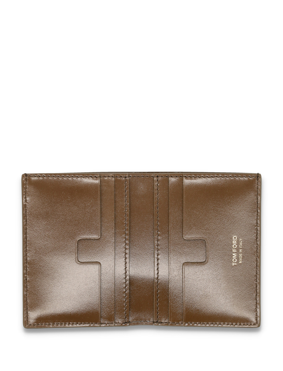 Small snake embossed leather folding cardholder - Spazio Pritelli