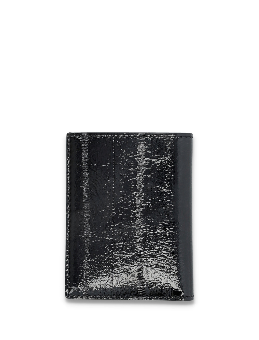 Small ell embossed leather folding cardholder - Spazio Pritelli